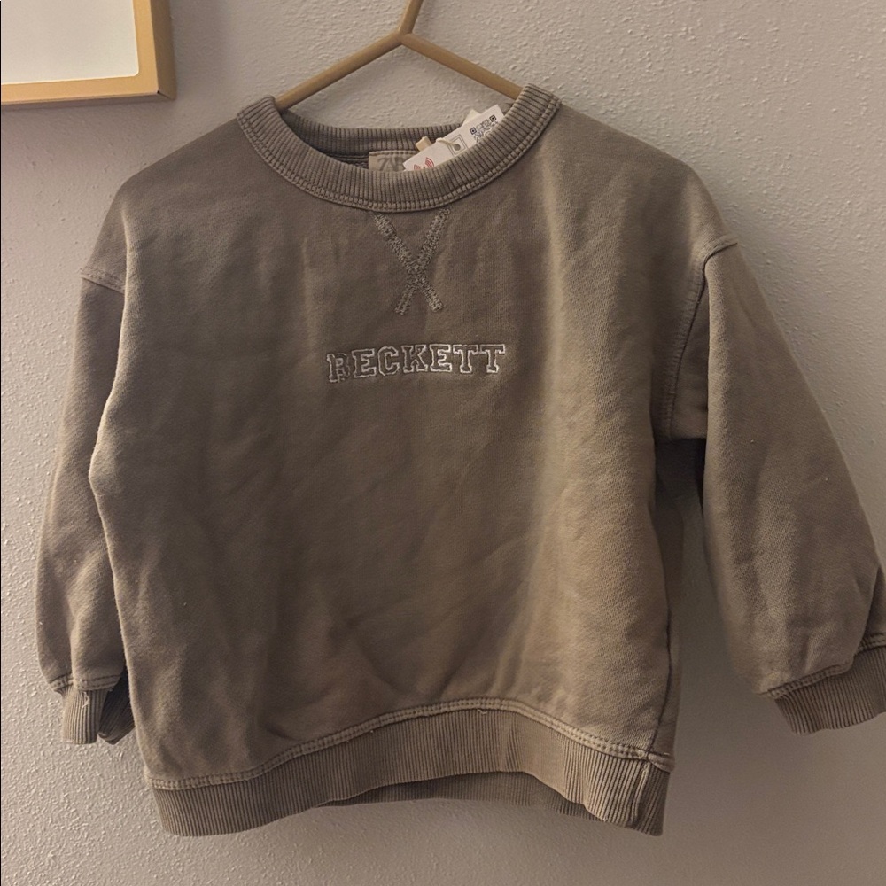 Zara NWT embroidered crewneck sweatshirt - size 1.5 boys “BECKETT”